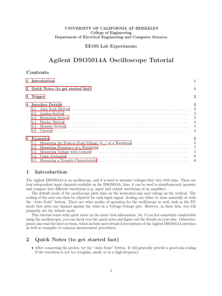 AgilentDSO5014A Oscilloscope Tutorial PDF Amplitude Electronic