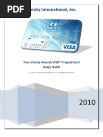 Unicity International, Inc.: Your Unicity Awards VISA® Prepaid Card Usage Guide