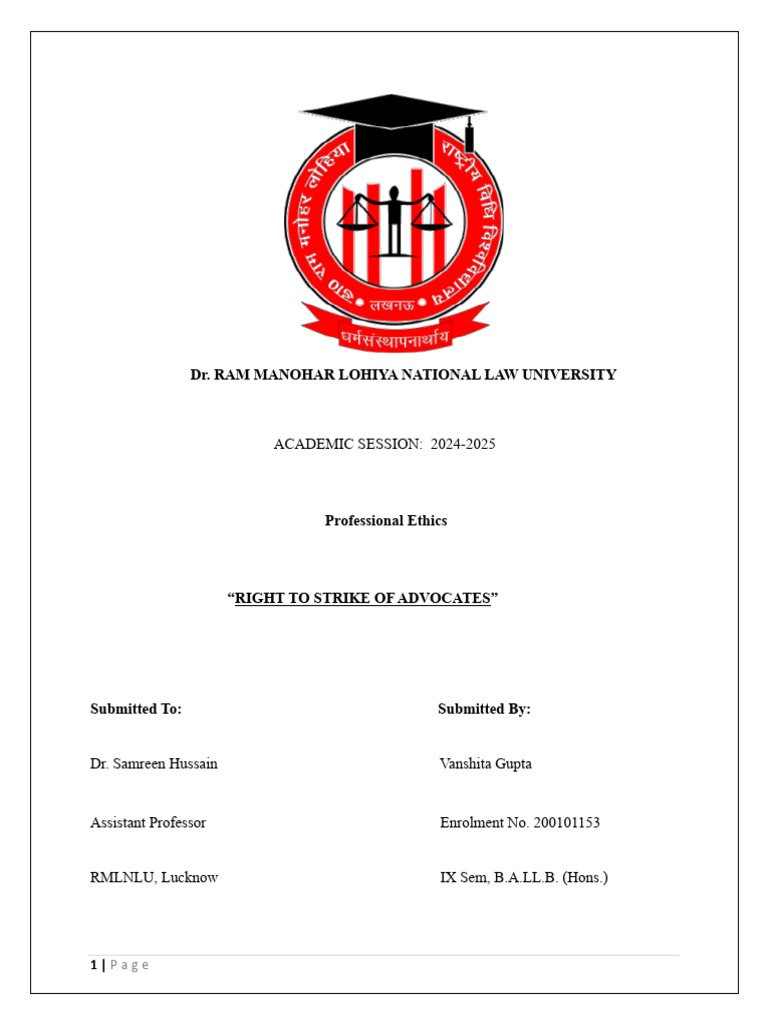 Professional Ethics Pdf Strike Action Advocate