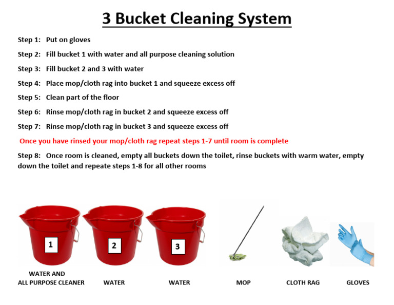 Efficient 3-Bucket Cleaning Guide | PDF