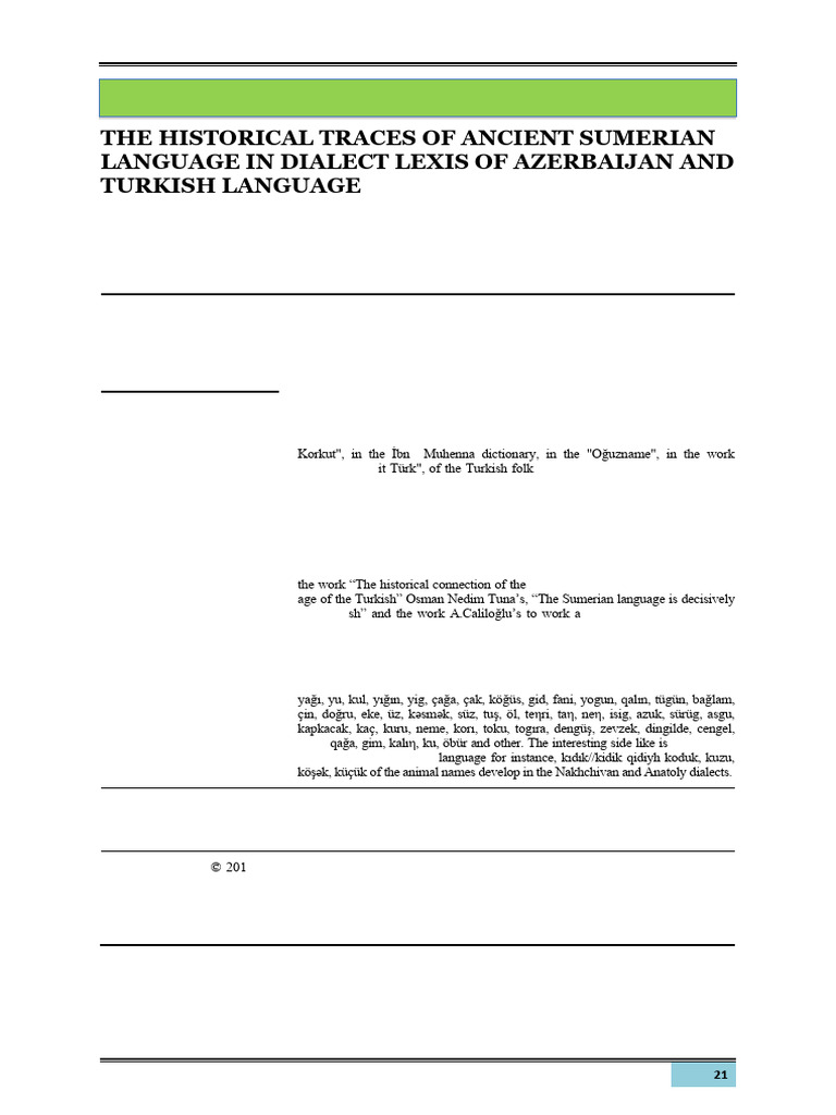 The Historical Traces of Ancient Sumerian Language | PDF | Word | Cuneiform
