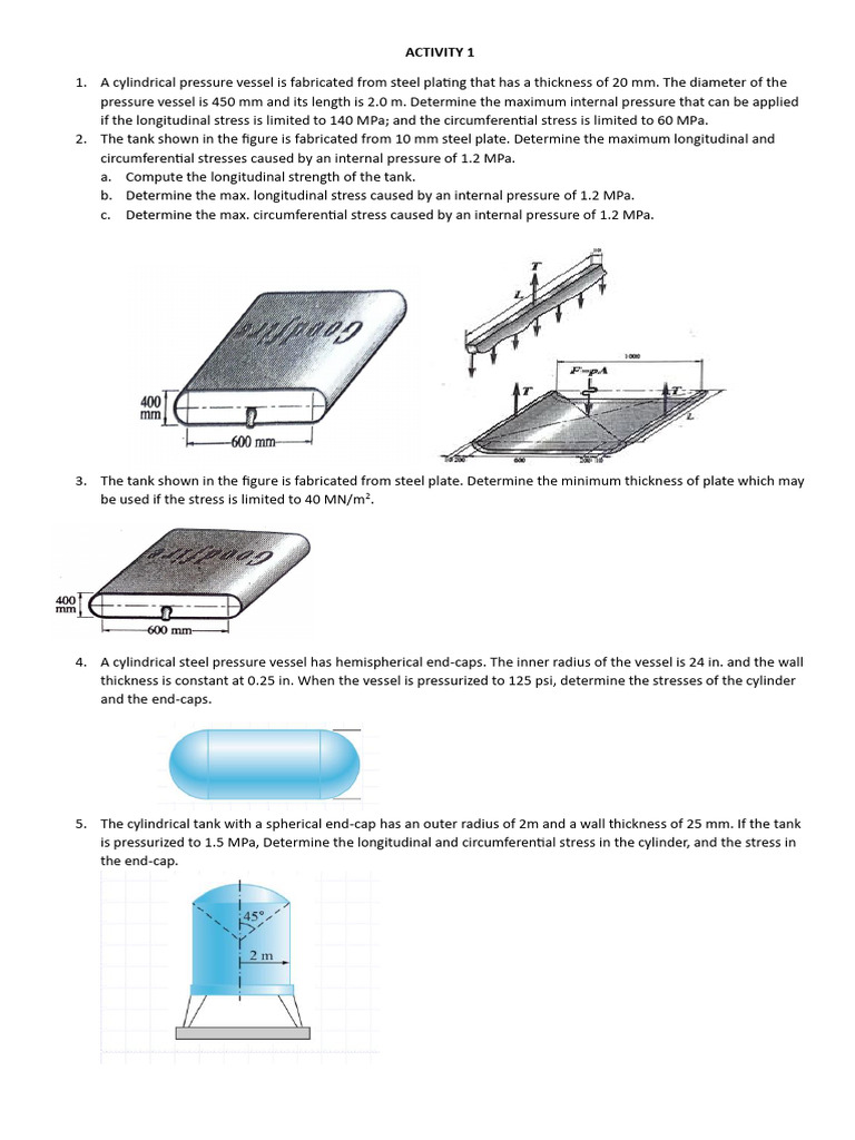 Cylindrical Pressure Vessel Stress Analysis | PDF | Home & Garden ...