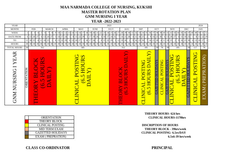 GNM 1st Year Master Rotation Plan 2023 | PDF