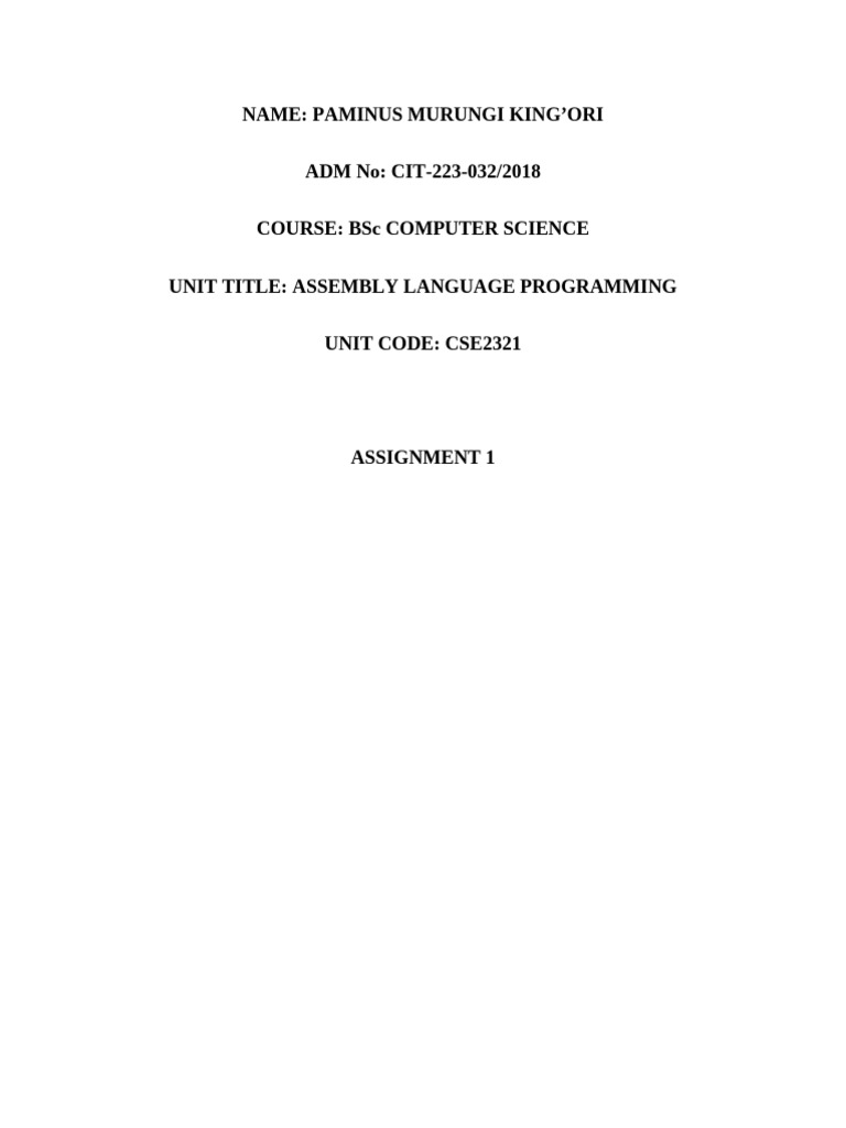 PAMI assignment programs | PDF