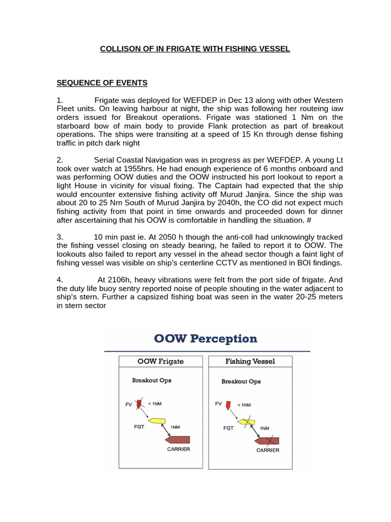 Frigate-Fishing Vessel Collision Analysis | PDF | Ships | Water Transport