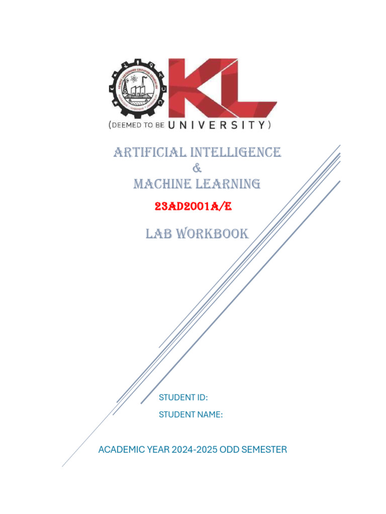 AI & Machine Learning Lab Workbook 2024 | PDF | Bayesian Network ...