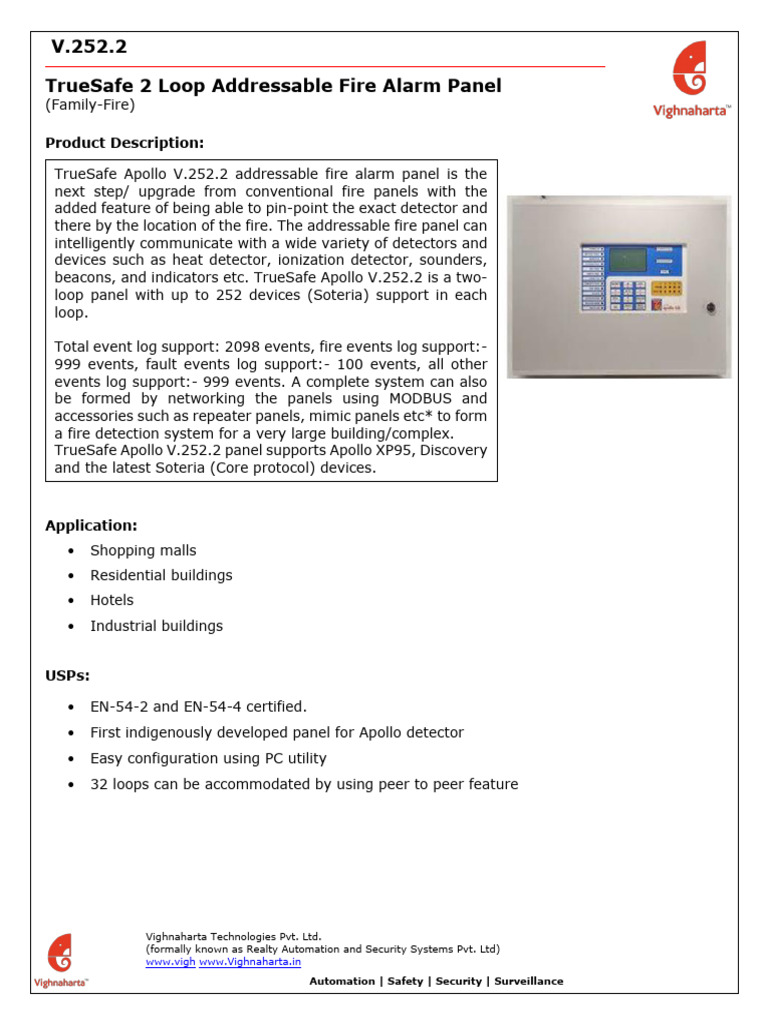 TrueSafe 2 Loop Fire Alarm Panel | PDF | Relay | Computer Engineering