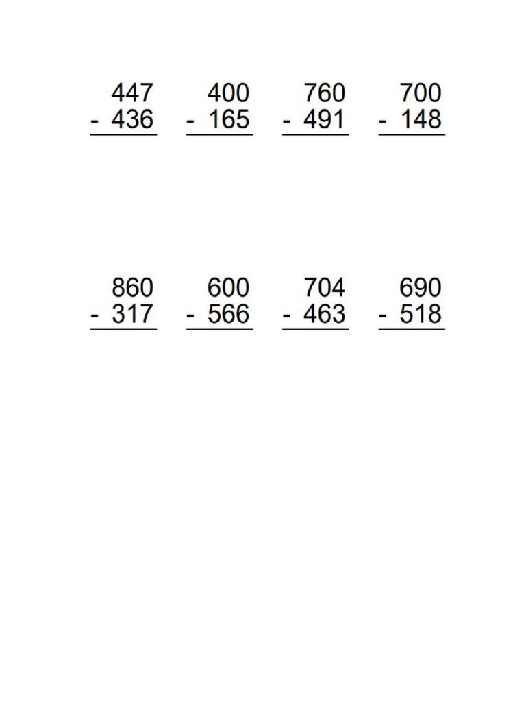 Subtraction Starter | PDF