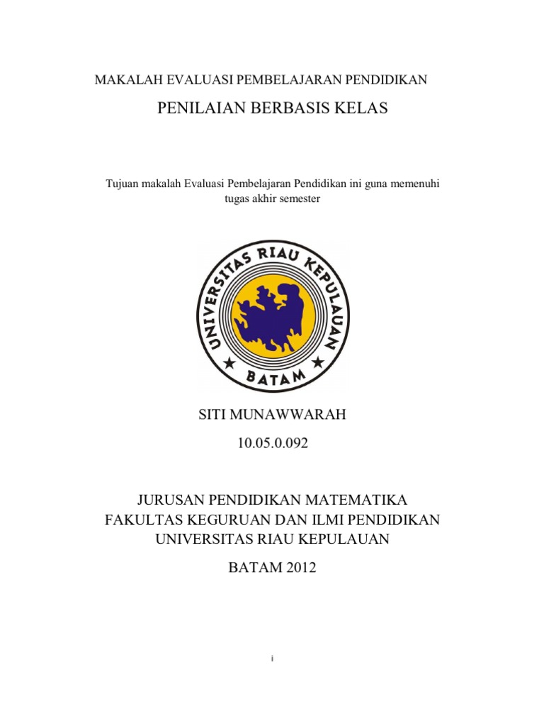 Makalah Evaluasi Pembelajaran