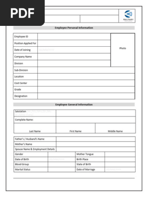 Employee Application Form