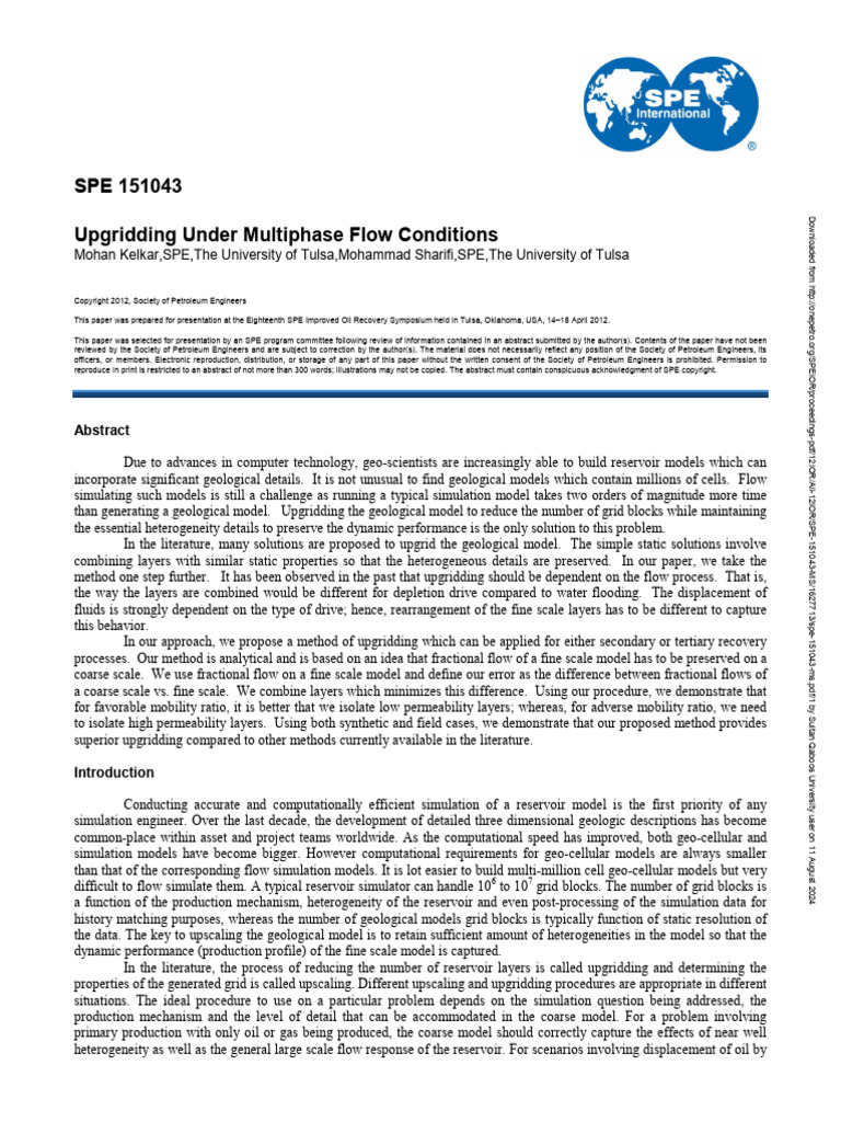 Upgridding Under Multiphase Flow Conditions | PDF | Fluid Dynamics ...