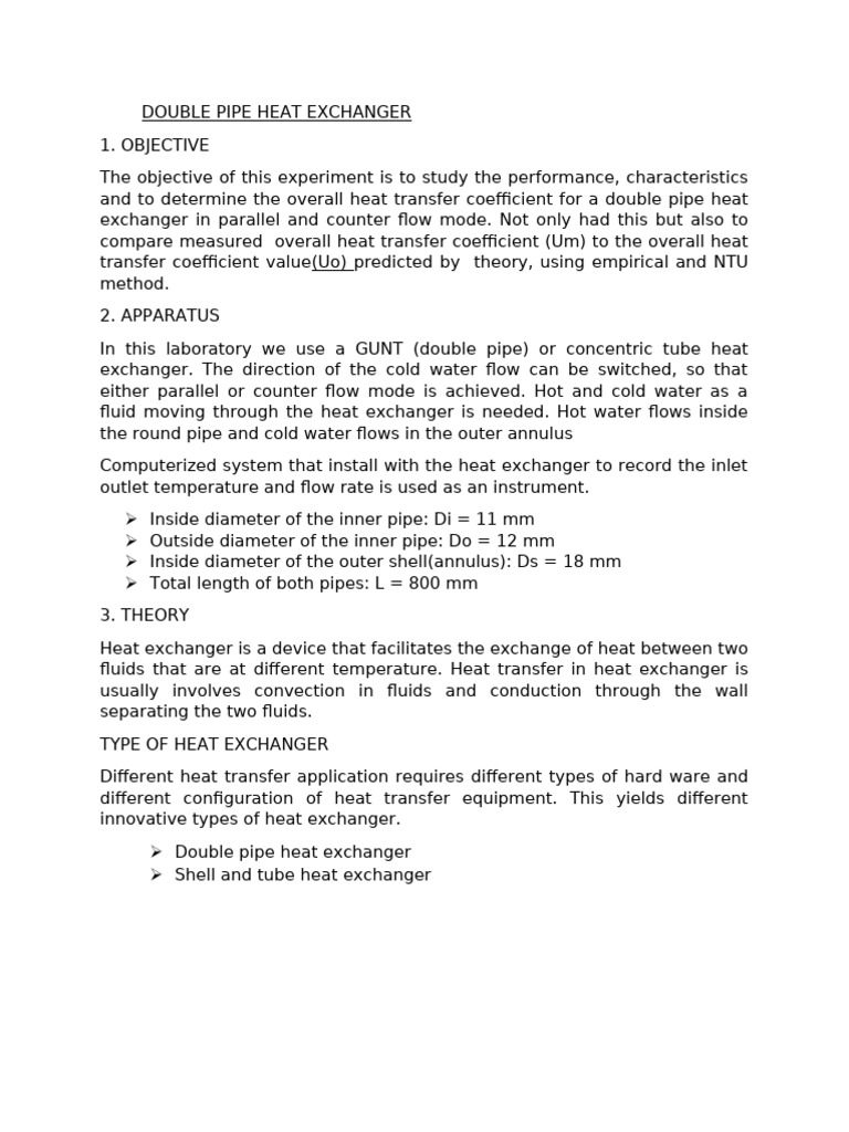 Double Pipe Heat Exchanger Analysis | PDF | Heat Exchanger | Heat Transfer