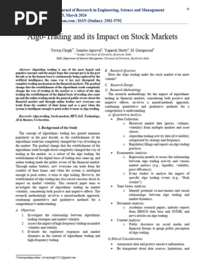 Algo trading and its impact on stock markets, Yuvraj Chugh