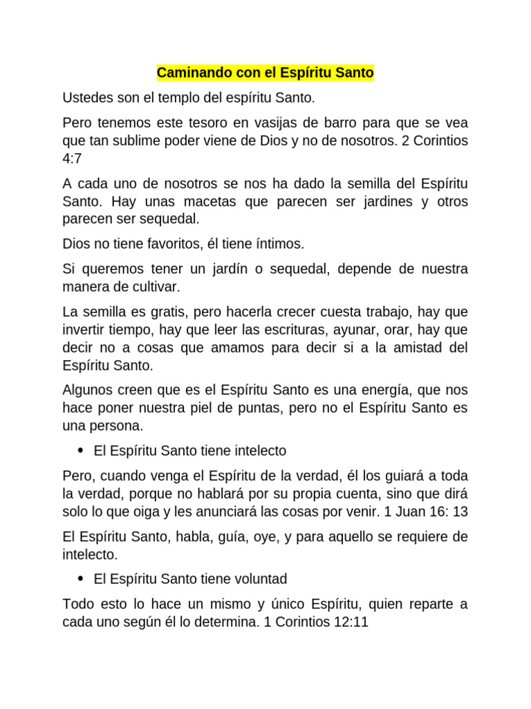Caminando Con El Espiritu Santo | PDF