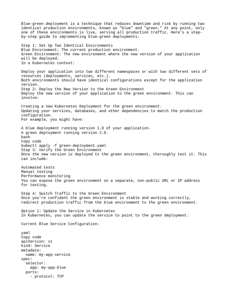 Blue-Green Deployment Is A Techniqu | PDF | Computer Engineering ...