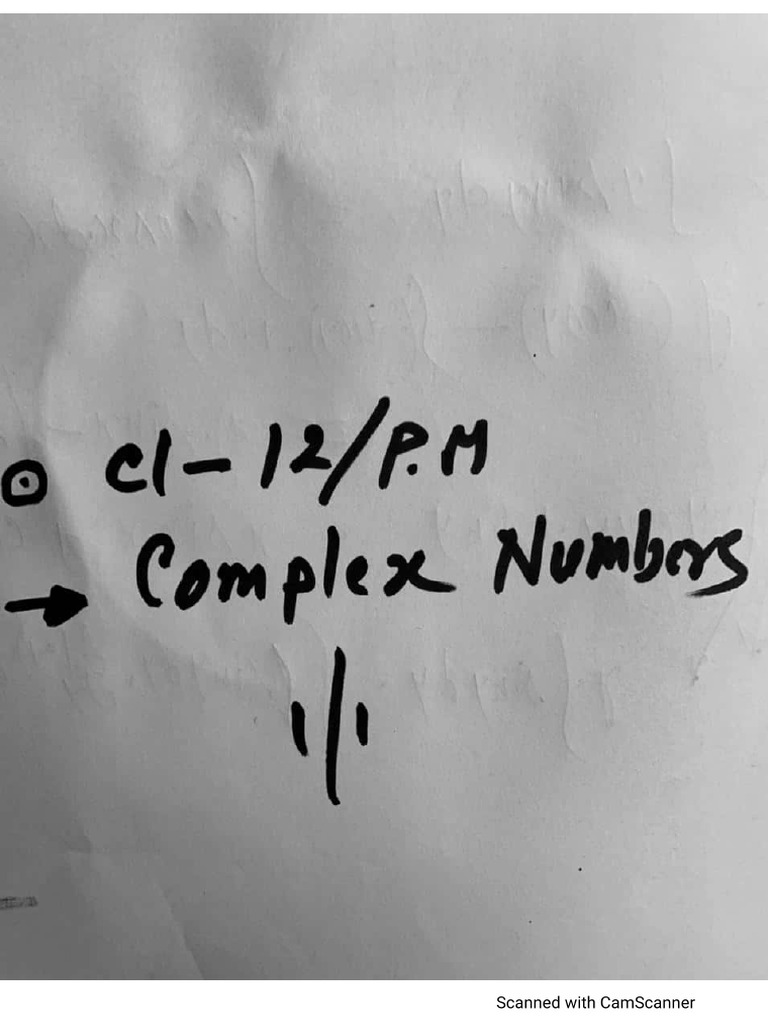 Cl-12 P.M Complex Number S 2 | PDF