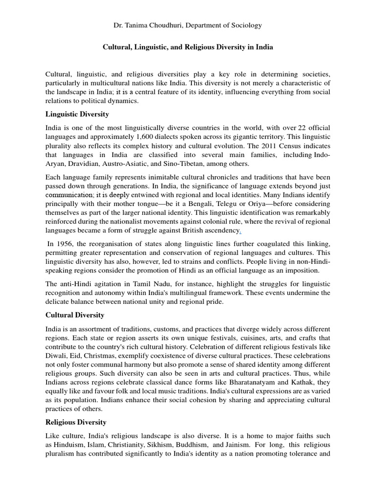 Pluralism and Diversity in Indian Society | PDF | Religious Pluralism ...