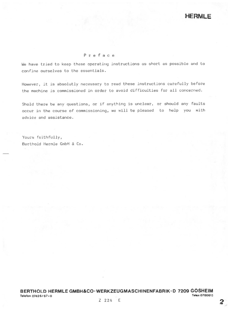 Hermle Uwf 851 Tnc151-155 | PDF