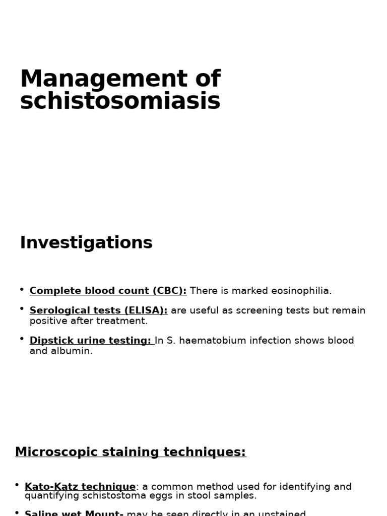 Schistosomiasis Diagnosis and Management Guide | PDF | Diseases And ...