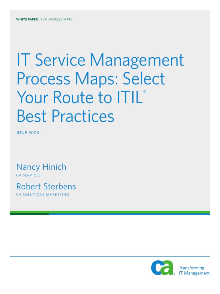 Itsm Process Maps Whitepaper 6.08 Web | PDF | Itil | It Service Management