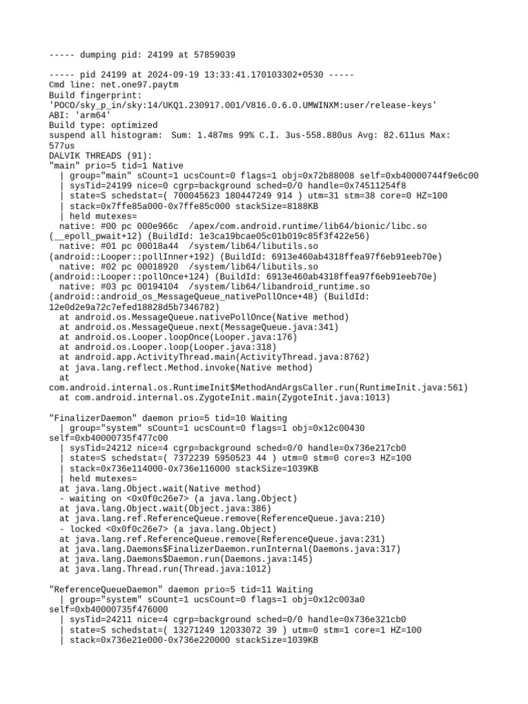 Paytm App Crash Log Analysis | PDF | Java (Programming Language ...