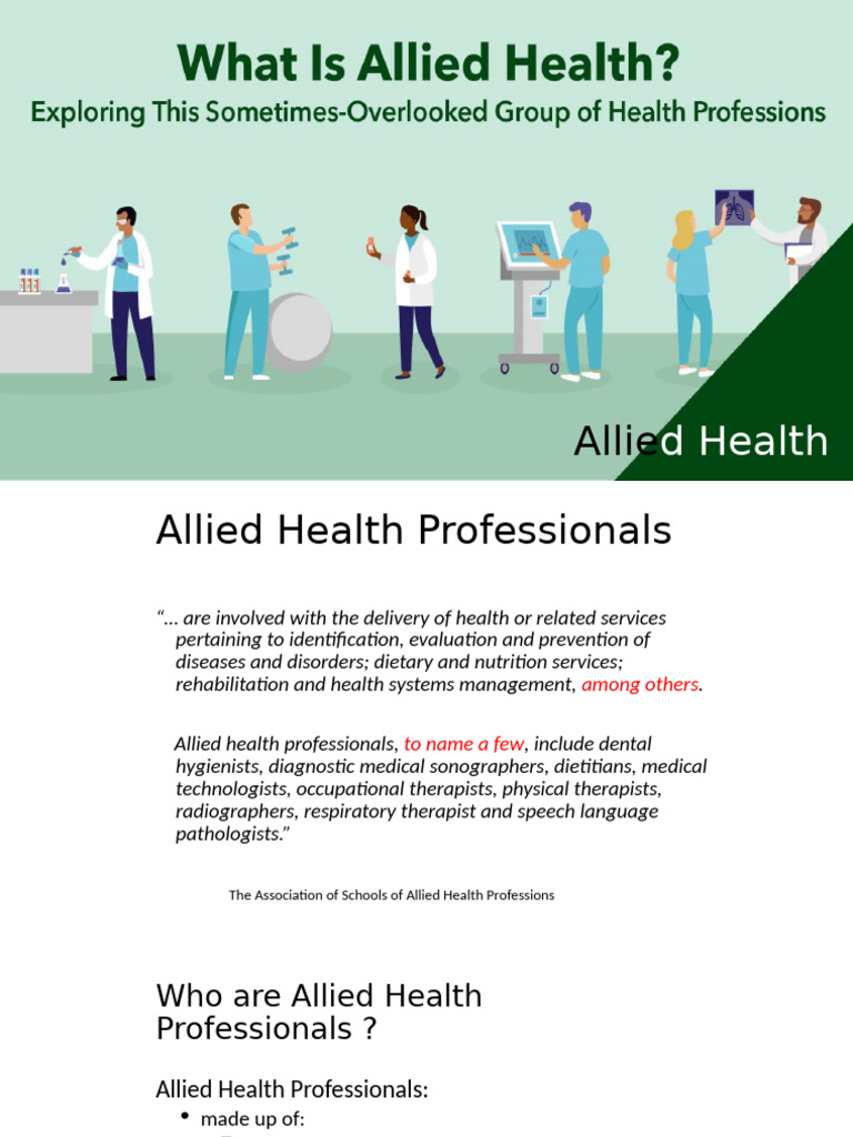 Overview of Allied Health Professions | PDF | Health Professional ...