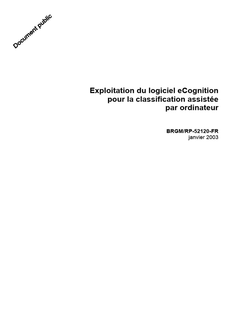 eCognition : Classification Assistée d'Images | PDF | Logiciel ...