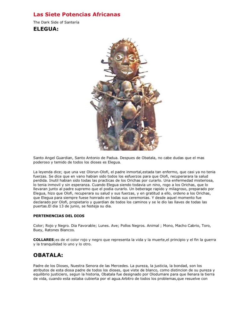 Las 7 Potencias Africanas en Santería | PDF | Religión y creencia