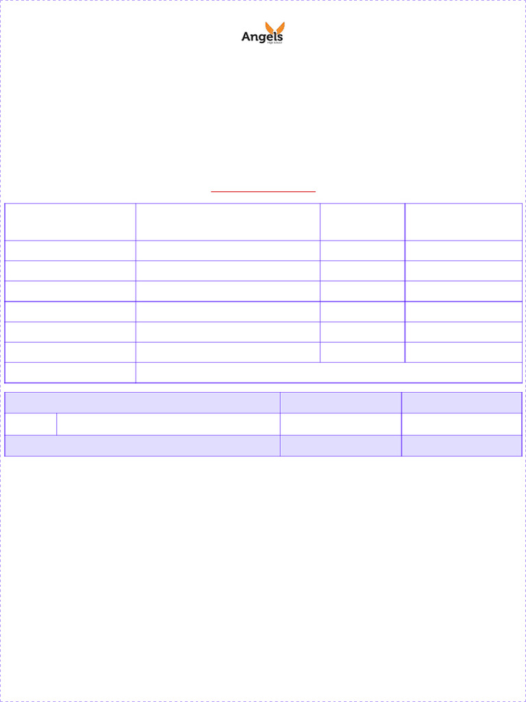 Angels High School Fee Receipt 2024 | PDF