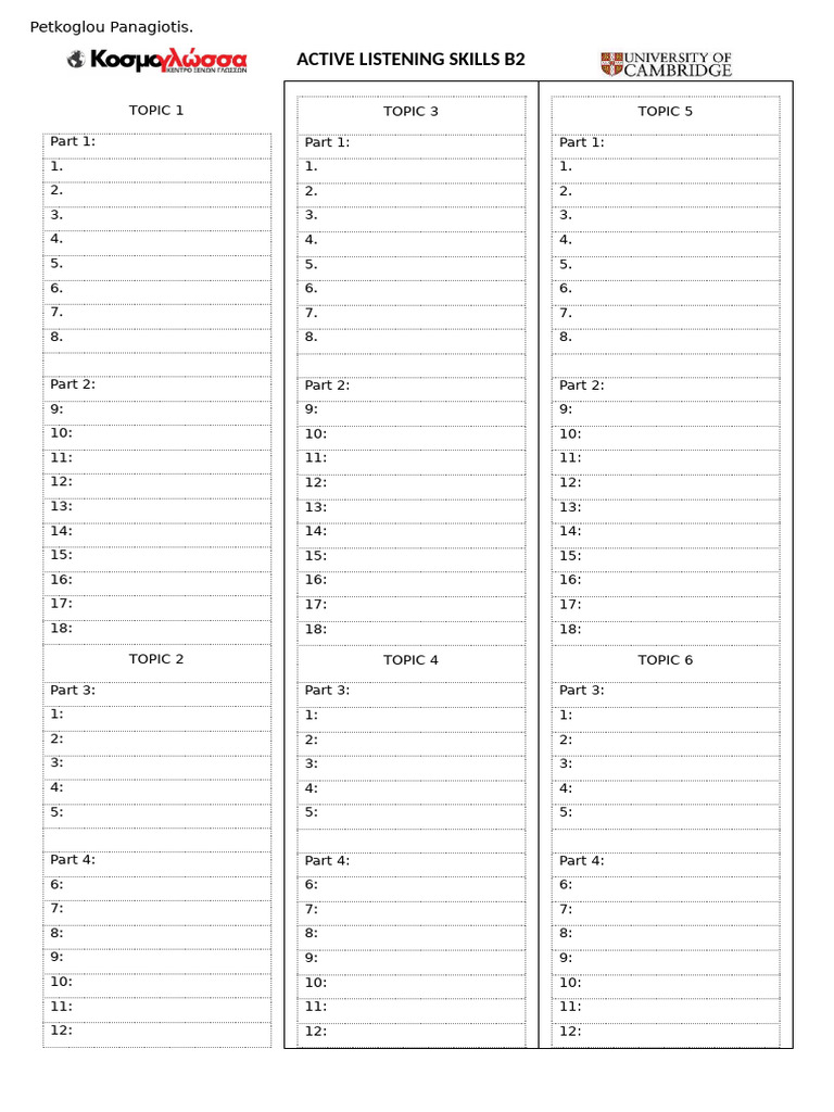 Answer Sheet Topics b2 | PDF | Home & Garden | Technology & Engineering