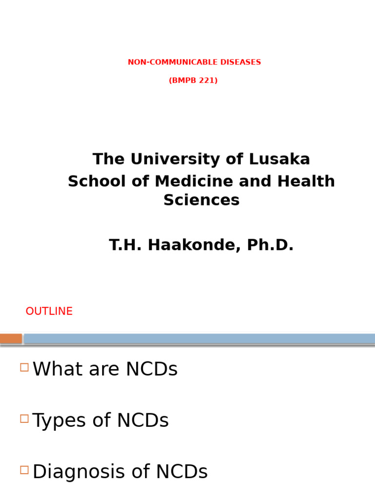Non Communicable Diseases BMPB 221 | PDF | Diabetes | Cancer