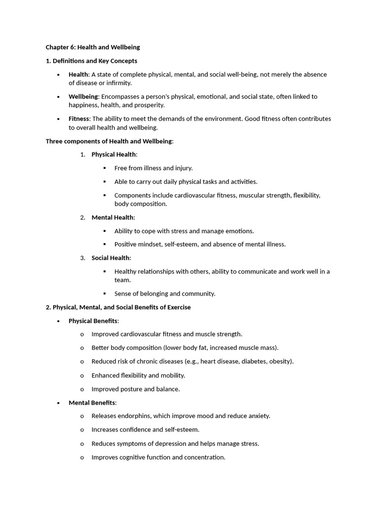 Health and Wellbeing Essentials Guide | PDF | Physical Fitness | Mental ...