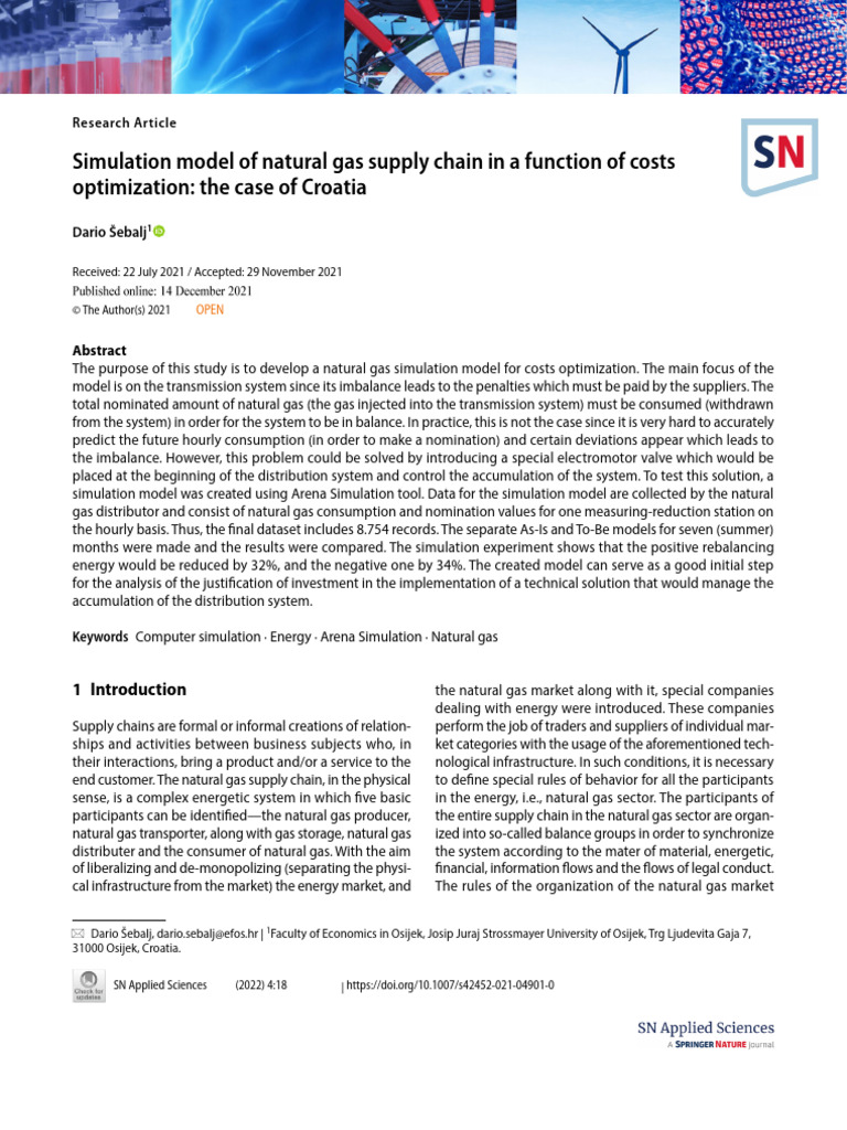 Simulation Model of Natural Gas Supply Chain | PDF | Simulation | System