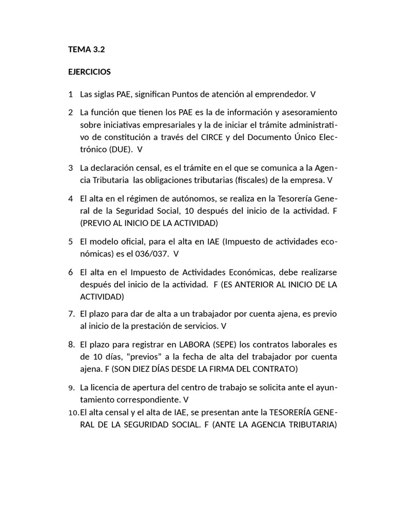 Ejercicios Tema 3.2 | PDF | Negocios | Finanzas y dinero