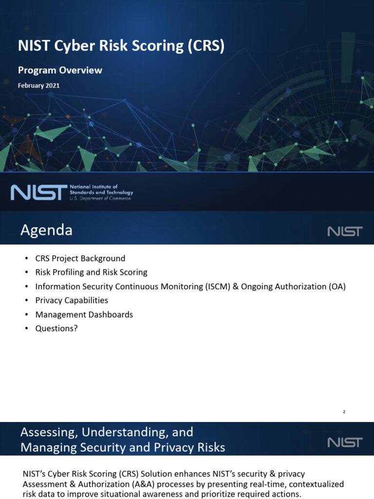 NIST Cyber Risk Scoring Overview | PDF | Risk | Information Security