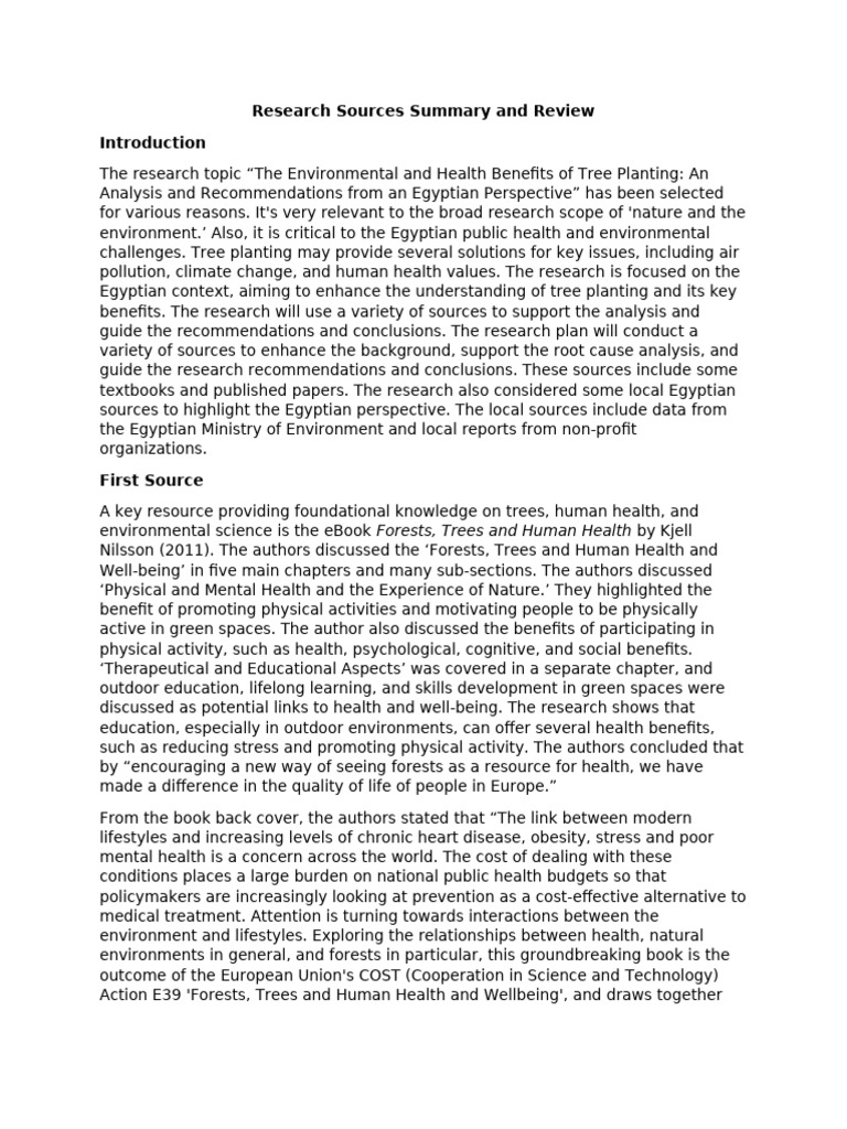 Egyptian Tree Planting Benefits Review | PDF | Climate Change ...