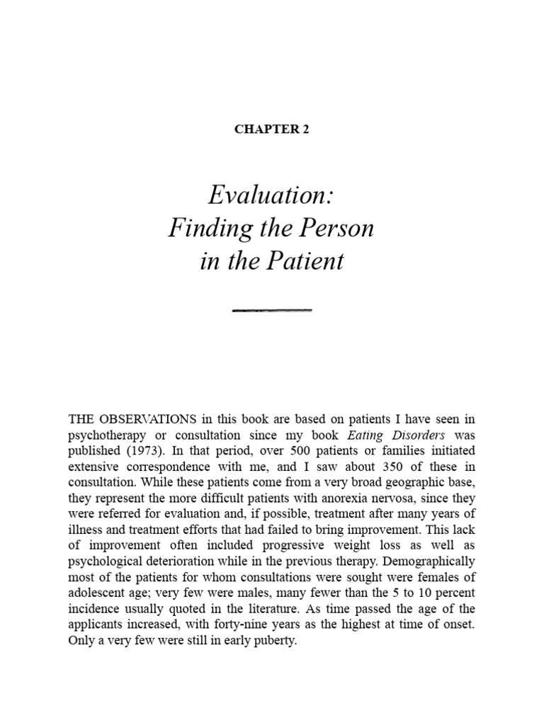 Evaluating Anorexia Nervosa Patients | PDF | Psychotherapy | Anorexia ...
