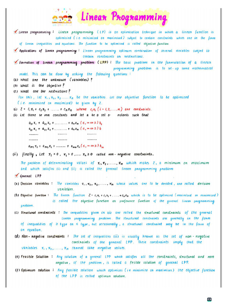 Linear Programming Yes | PDF