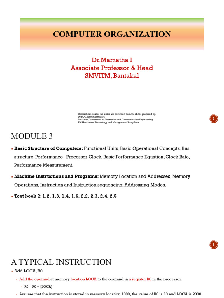 CO - Module 1 - PPTtt2 | PDF | Central Processing Unit | Computer ...