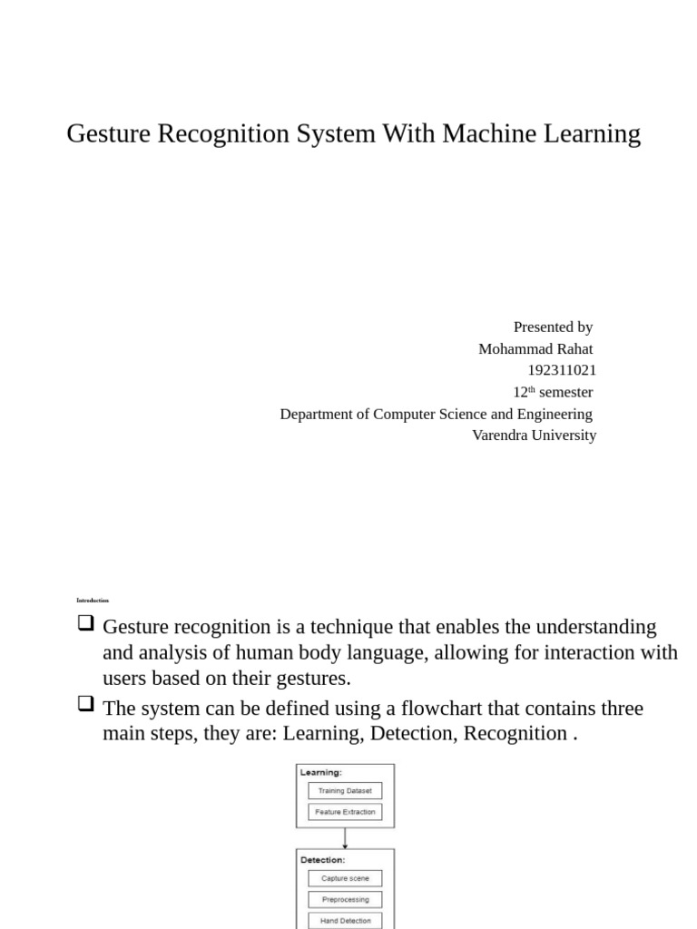 Machine Learning Gesture Recognition System | PDF | Learning | Computing