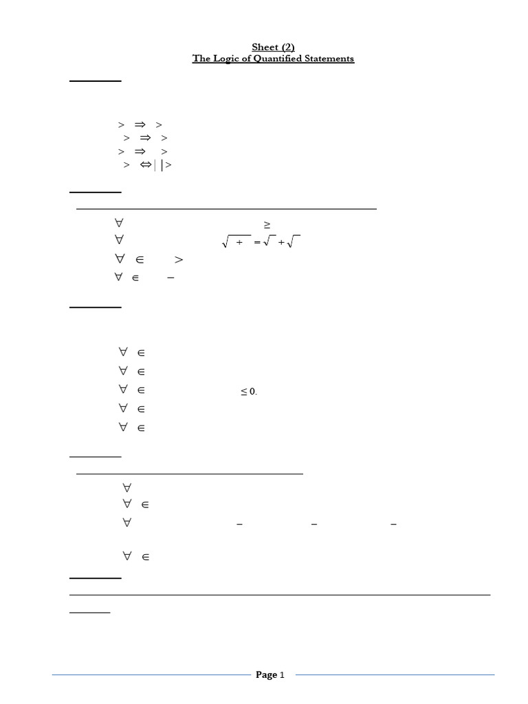 Logic and Quantified Statements Analysis | PDF | First Order Logic ...