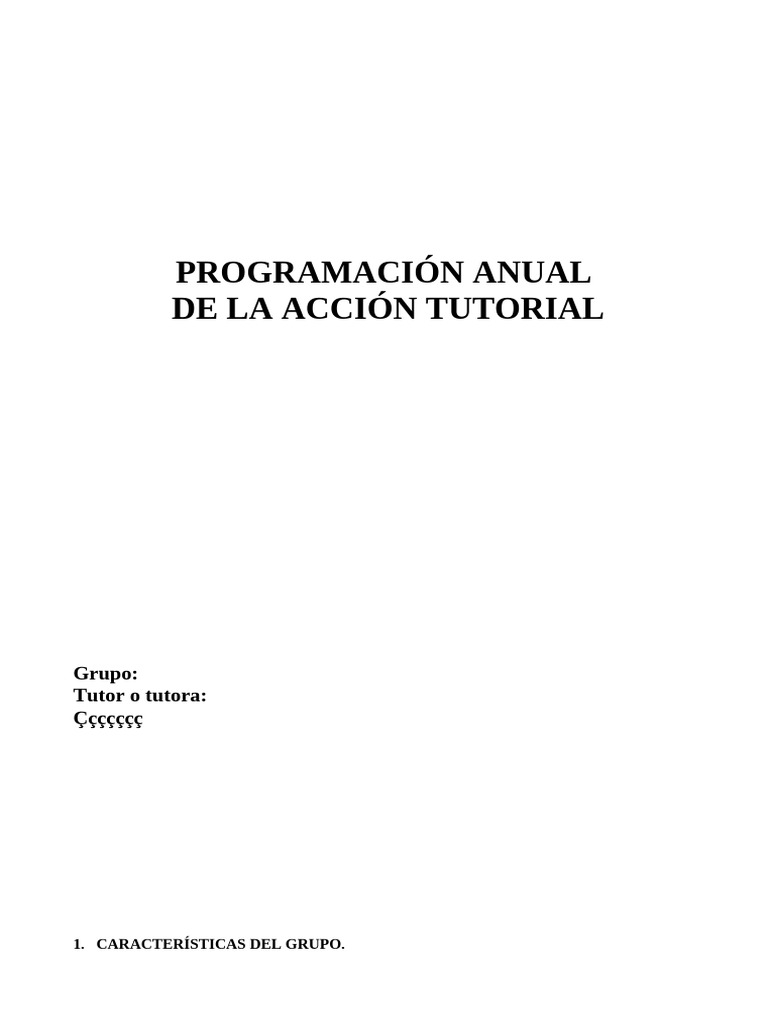 Planificación de Acción Tutorial | PDF | Maestros | Evaluación