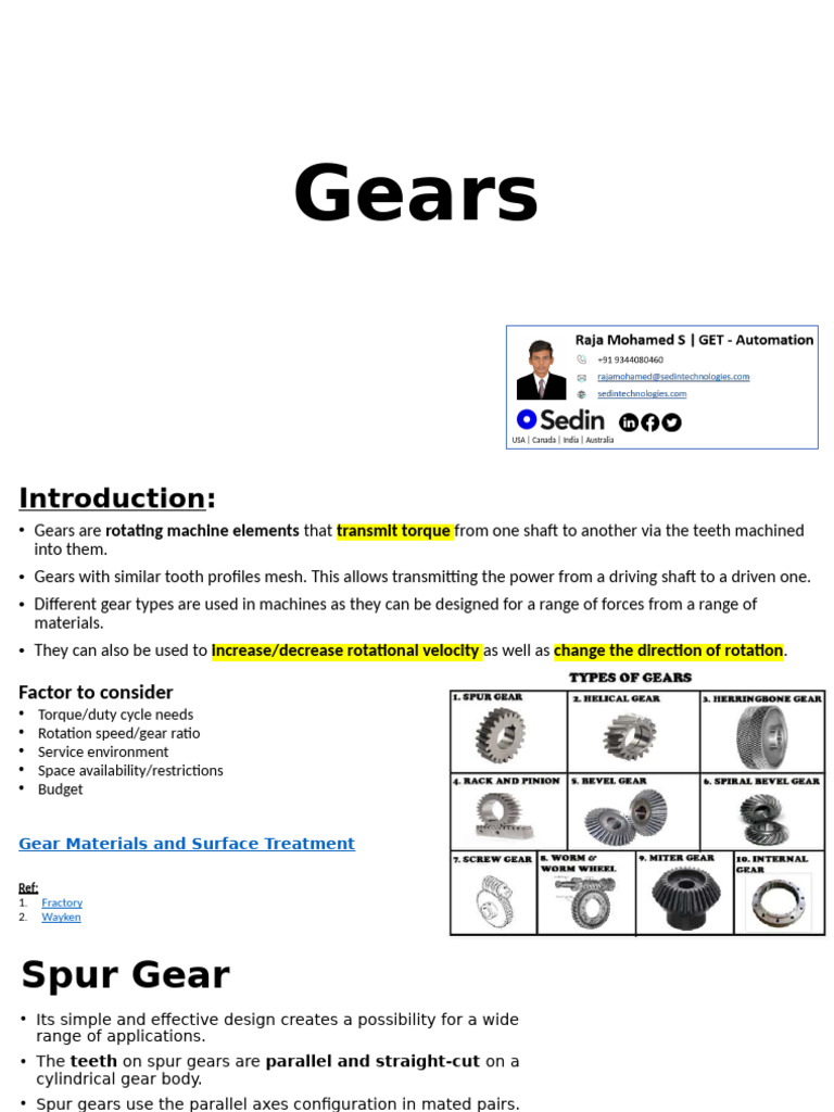 04.01 - Gears | PDF | Gear | Machines