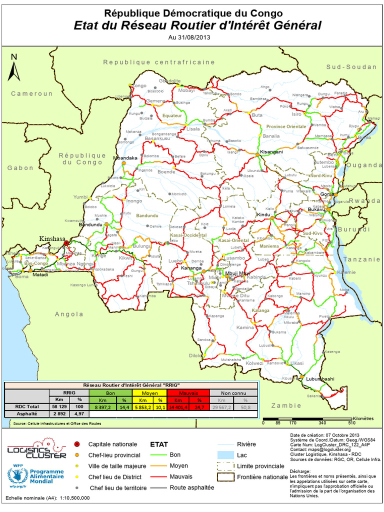 Carte routière de la RDC 2023 | PDF