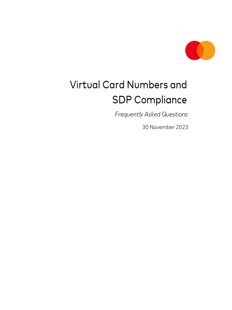 Virtual Card Numbers and SDP Compliance FAQs (30 November 2023) | PDF ...