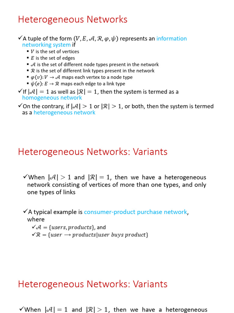 Understanding Heterogeneous Networks | PDF | Social Network | Vertex ...