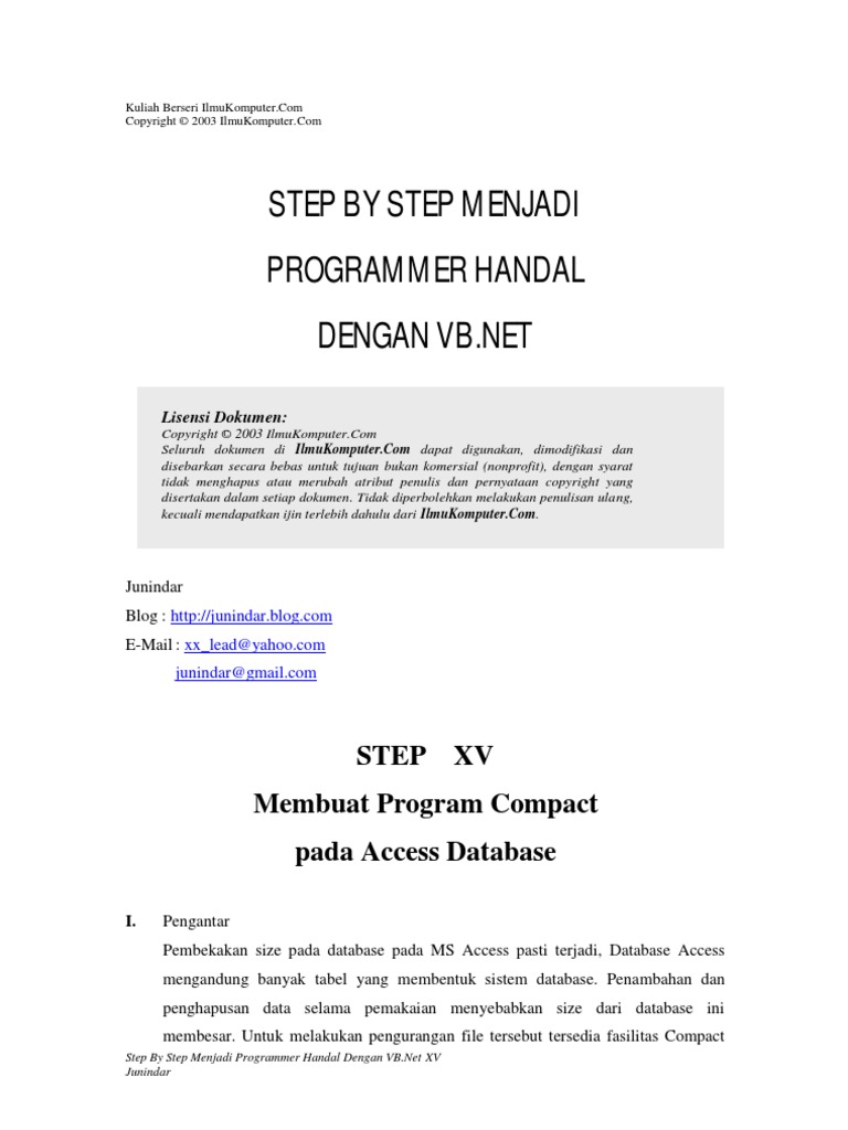 Step by Step Menjadi Programmer Handal Dengan VB - Net 15 | PDF
