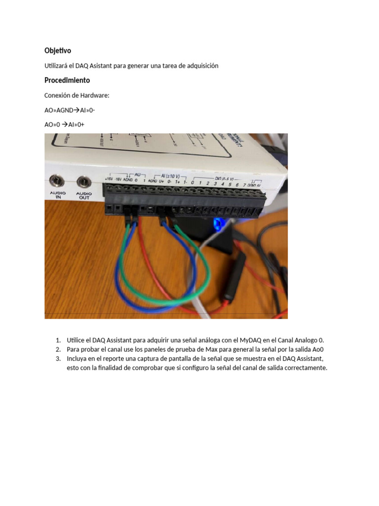 Uso del DAQ Assistant en MyDAQ | PDF | Negocios | Tecnología