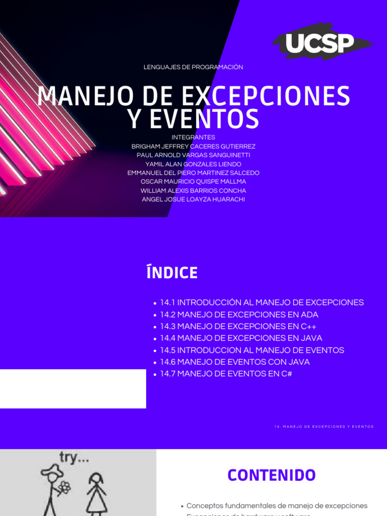 Manejo de Excepciones y Eventos en Programación | PDF | Java (lenguaje ...