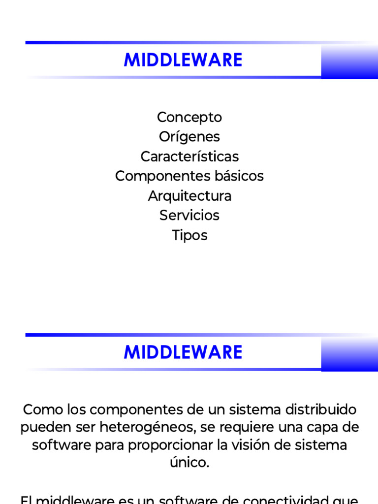 Introducción al Middleware en Sistemas Distribuidos | PDF | Middleware ...